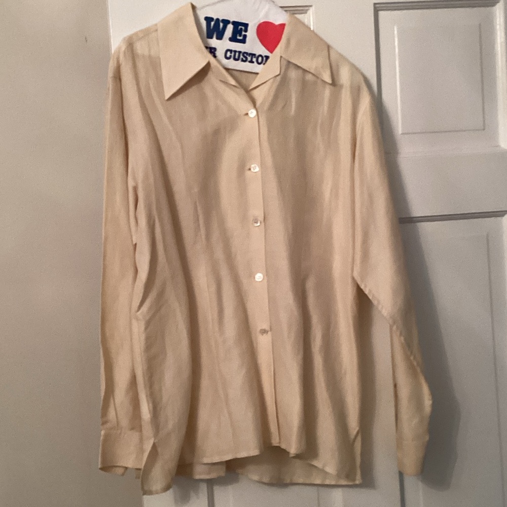 Luciano Barbera for Bergdorf Goodman Light Yellow Blouse in Great Condition